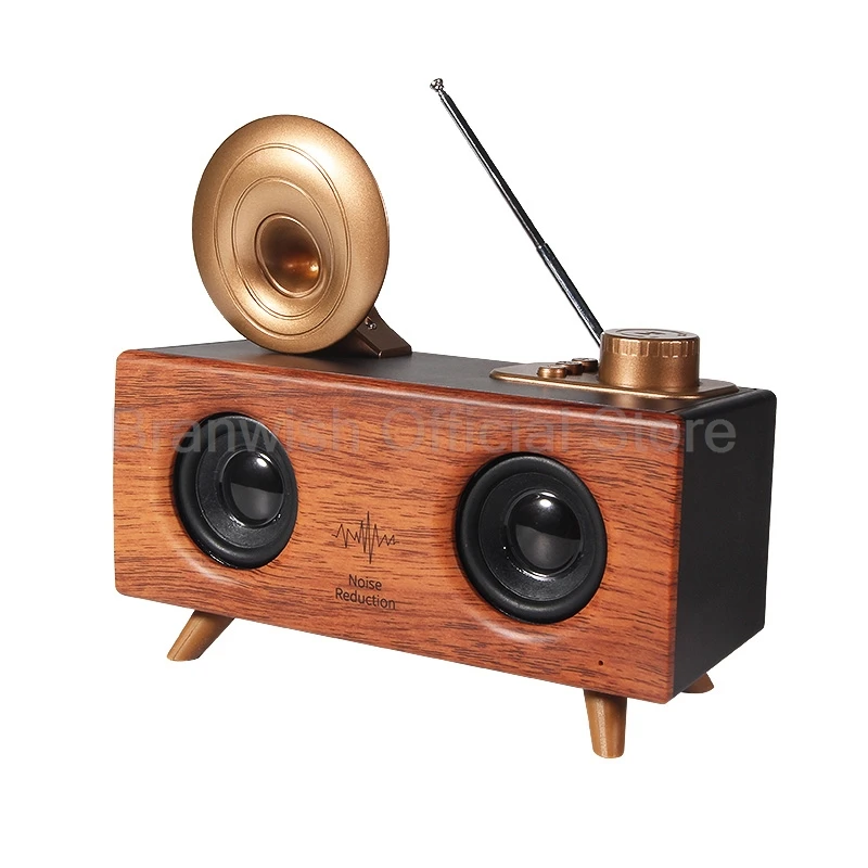 Altavoz Bluetooth de madera, altavoces inalámbricos portátiles para exteriores con Radio FM, tarjeta TF, reproducción USB, caja de sonido 10H para viajes en casa - imagen 2