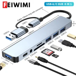 Hub USB-C 8 en 1 – Concentrador multipuerto USB 3