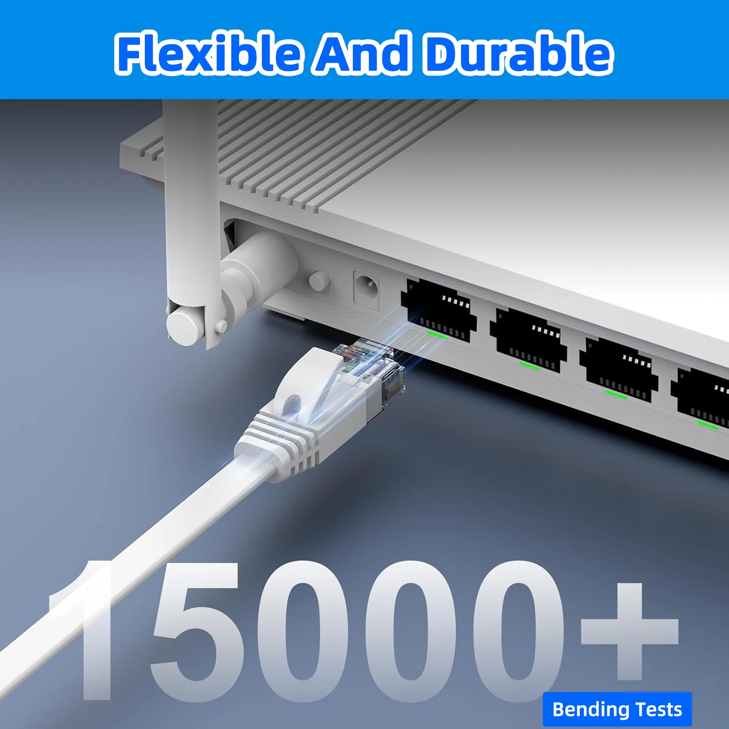 Cable Ethernet Cat6 RJ45 Plano – Conexión Red Gigabit Estable - imagen 2