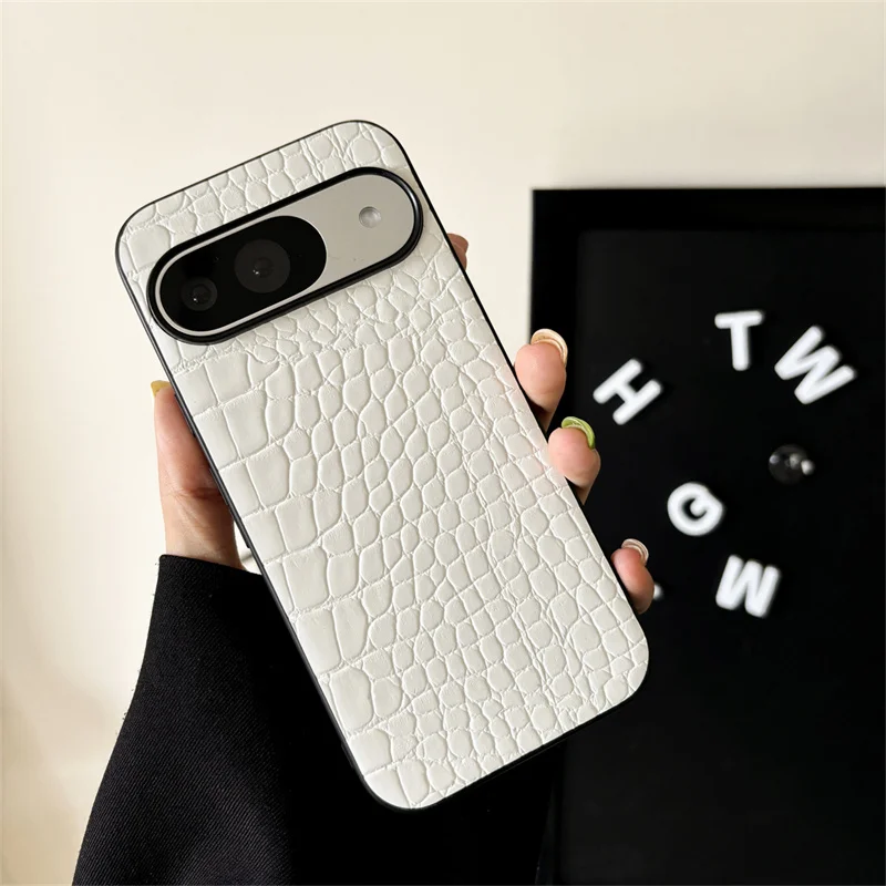 Funda de teléfono con diseño de cocodrilo Retro elegante para Google Pixel 9 Pro XL, funda protectora de cuero PU con textura Animal de lujo a prueba de golpes - imagen 5