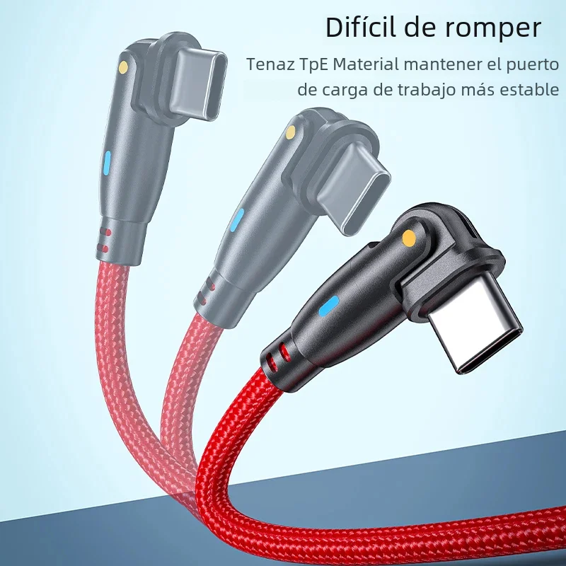 Cable USB C a USB tipo C de 60W, Cable de carga rápida USB C PD, USB-C 3A, Cable giratorio de 180 grados para cargador Samsung Xiaomi Poco - imagen 5