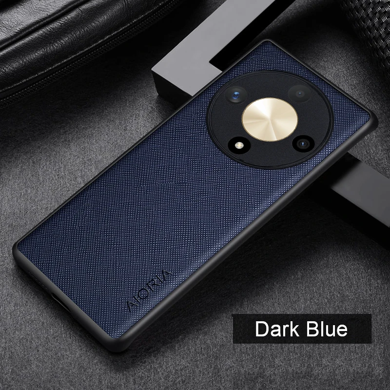 Funda para Honor Magic 6 pro lite, Funda de cuero con patrón cruzado, funda de lujo para honor x9b - imagen 3