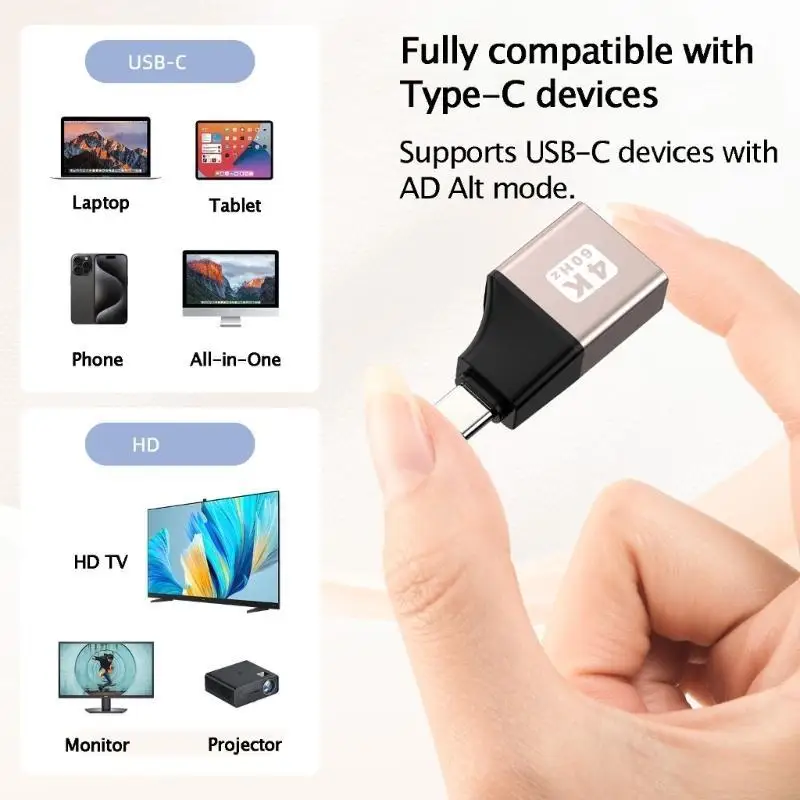 C90F Durabilidad Adaptador USB C a HDTV Transferencia video 4K60Hz para trabajos entretenimiento - imagen 5