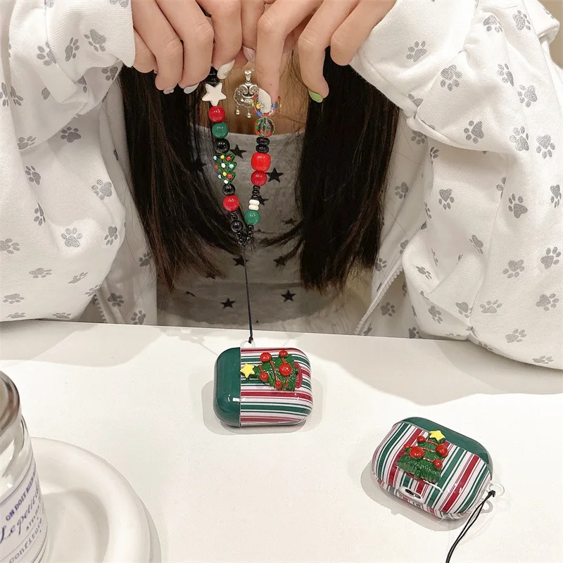 Árbol de Navidad para Apple AirPods4 Pods3 AirPods 2 funda para Airpods Pro 2/1/3 funda protectora accesorios para auriculares - imagen 3