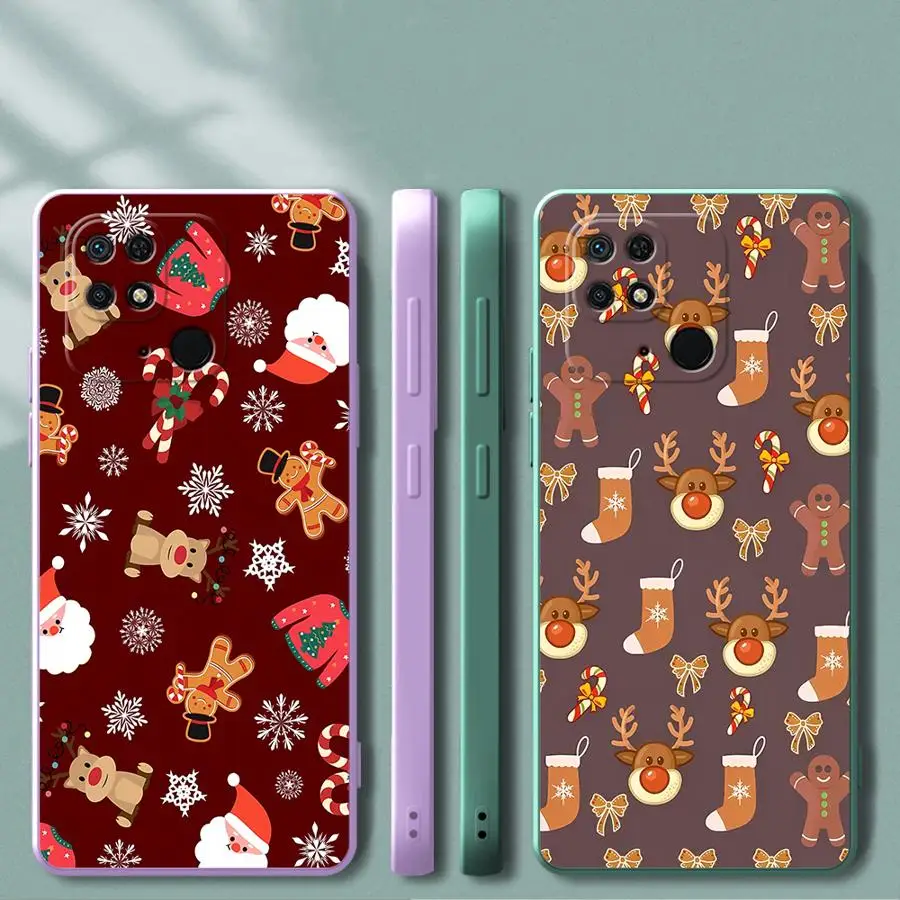 Funda de teléfono suave para Xiaomi Redmi A1 12C 10 K60 K40 13C A3x 9 8 A2 14C lindo Navidad