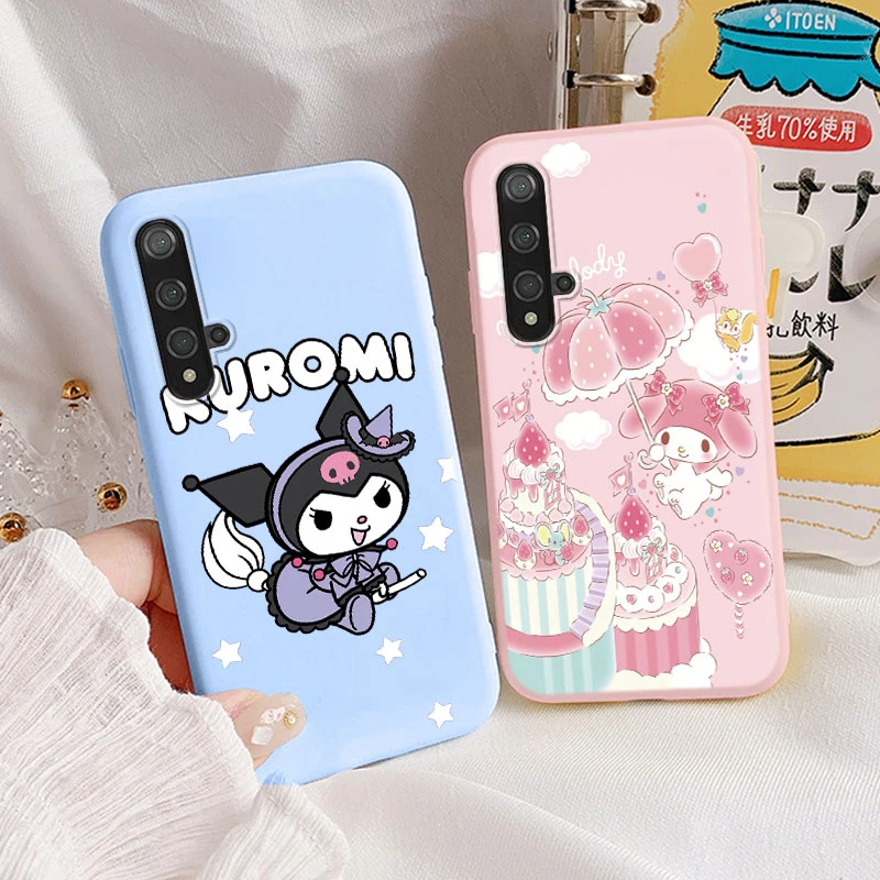 Funda Sanrio rosa para Huawei Nova 5 T 5 T, carcasa trasera pintada de Hello Kitty, Funda de silicona suave para Huawei Nova5T - imagen 3
