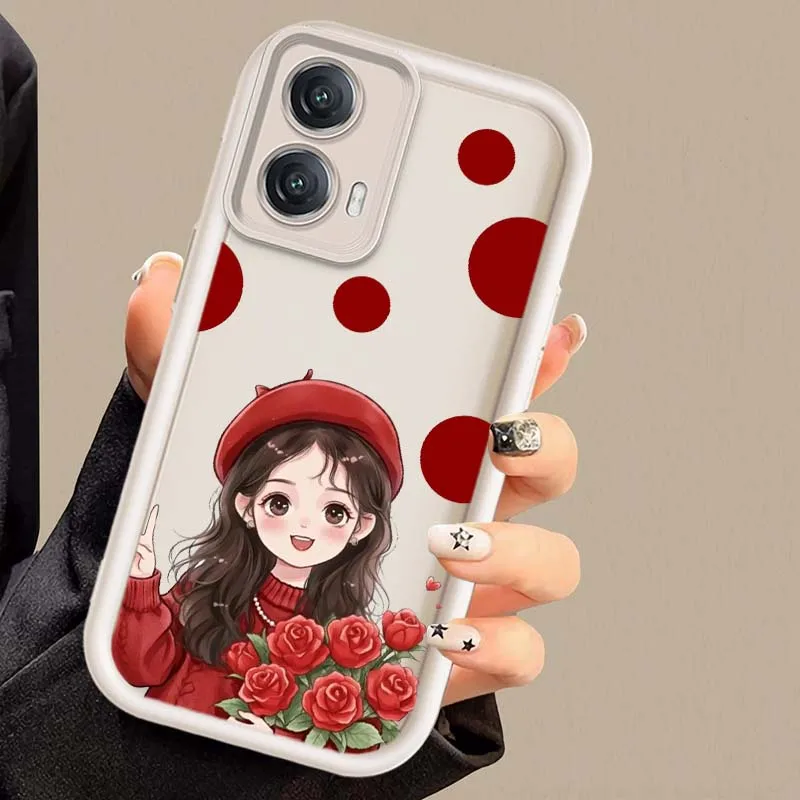 Como las chicas lindas para Motorola G Stylus Pure G55 G54 G75 G85 G84 G32 G24 G23 G13 G04 5G 2025 cubierta de la caja del teléfono de la escalera del ojo - imagen 5