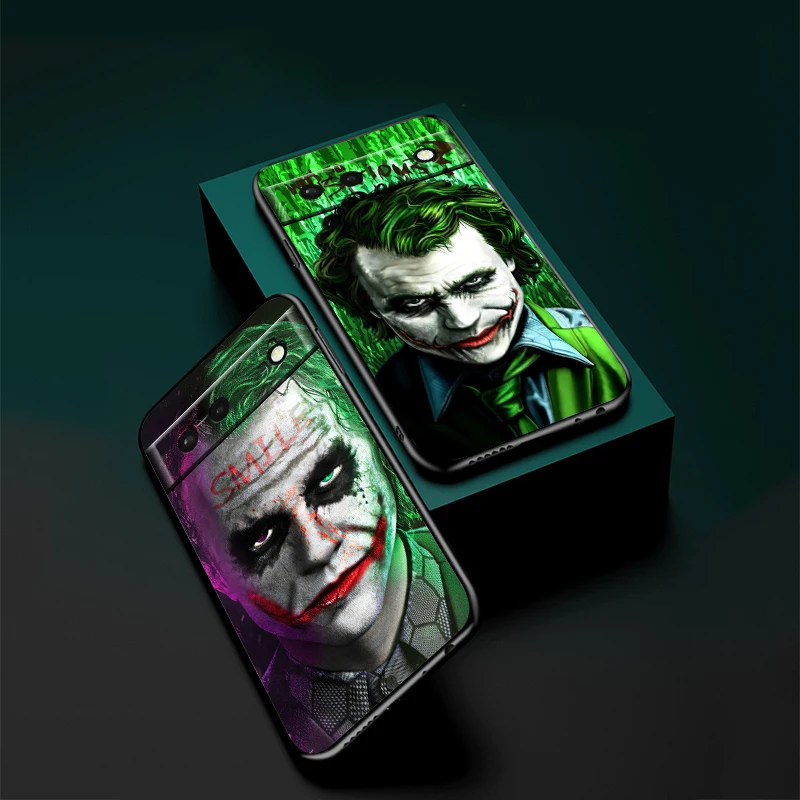 Funda de teléfono gótica City Nightmare Joker para Google Pixel 9 8 7 Pro 6 Pro 6A 5A 5 4 4A XL 5G, Fundas suaves negras - imagen 4