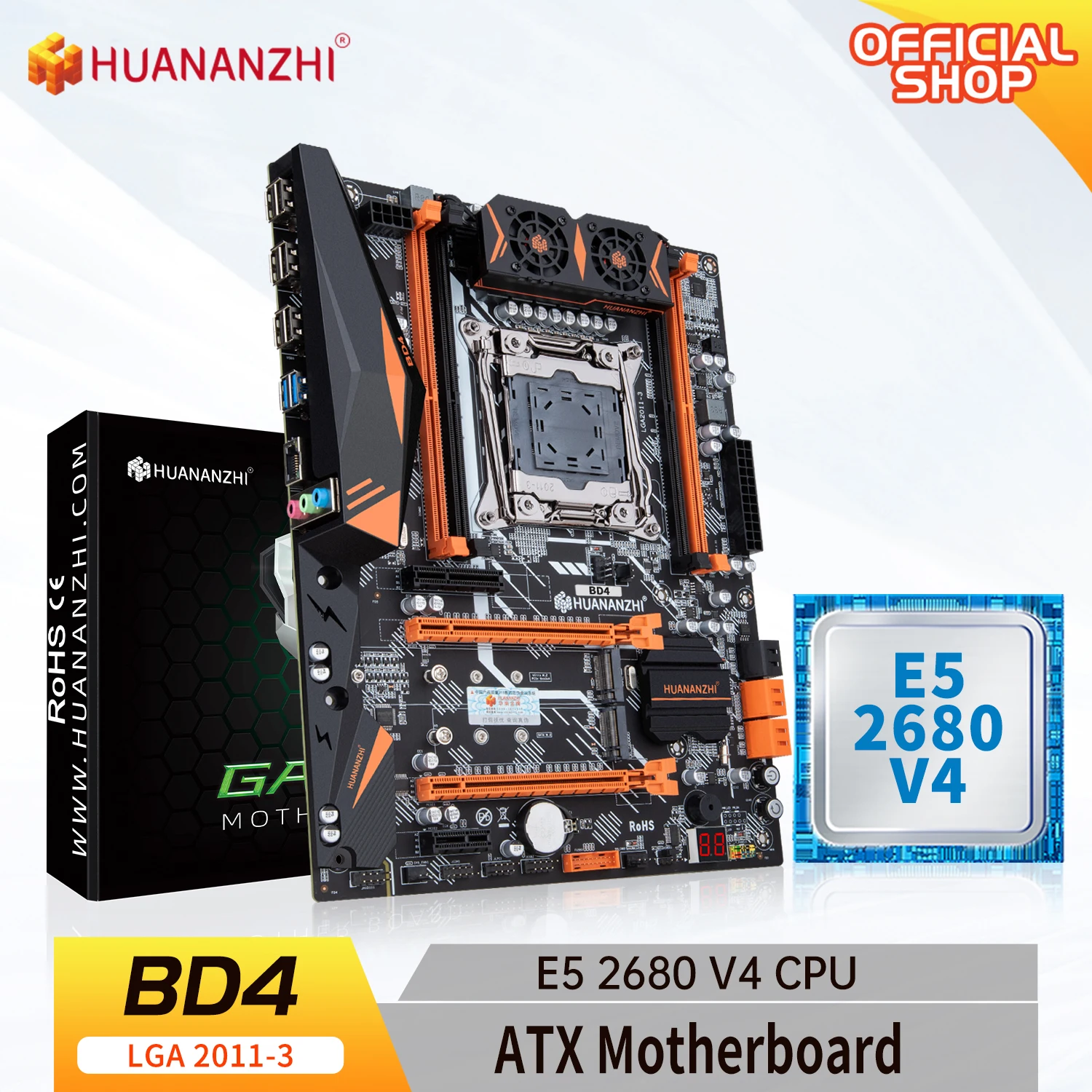 HUANANZHI X99 BD4 con placa base E5 2680 V4 LGA 2011-3 X99 compatible con Kit combinado DDR4 para juegos de alta gama y uso profesional - imagen 2