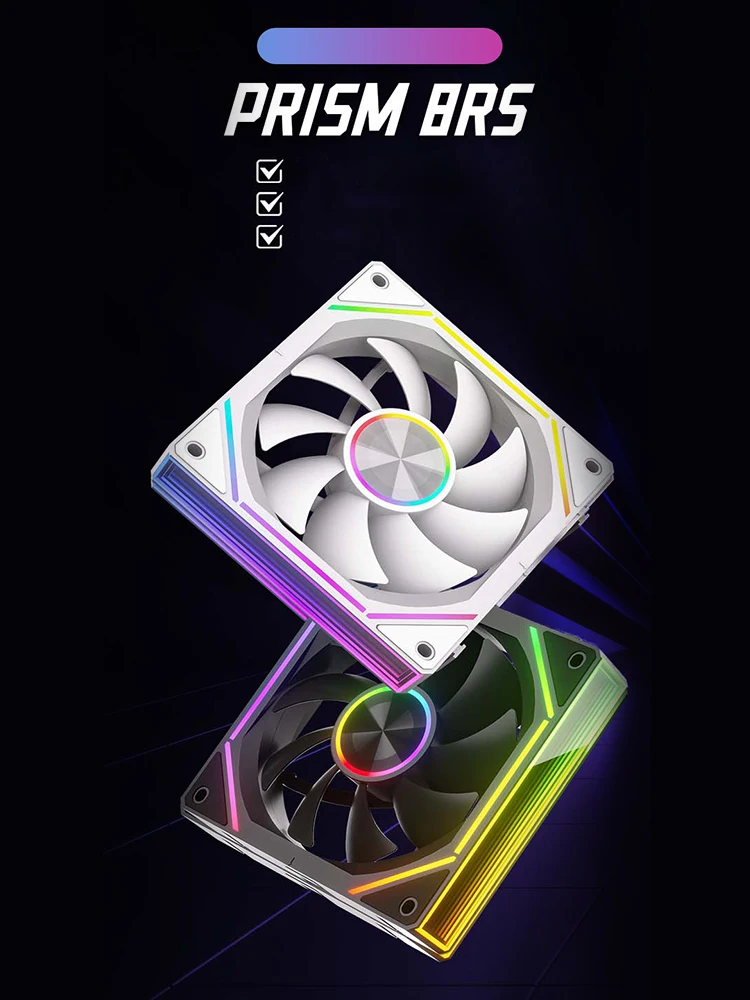 Ventilador de refrigeración de escritorio K4, 3 uds., 12CM, enlace inalámbrico, caja de sincronización ARGB, paquete Triple, refrigeración por aire/agua controlada por temperatura - imagen 2