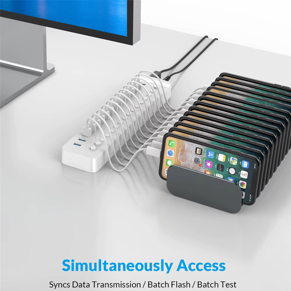 Hub USB 3.0 7 Puertos ORICO 5Gbps Interruptor LED Individual PC MacBook - imagen 4