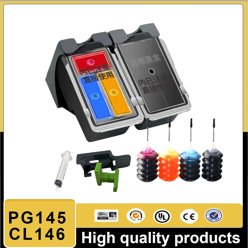 Cartucho de tinta recargable PG145 CL146 XXL 145XL 146XL remanufacturado PG-145 CL-146 para Canon pixma MG2410 MG2510 MG3010 TS3110 - imagen 2