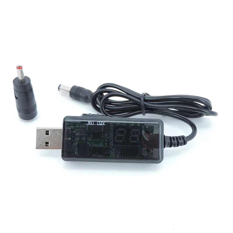 Cable convertidor de refuerzo USB a CC, 5V a 9V, 12V, voltaje ajustable, transformador de pantalla Led, regulador de potencia CC con Cable de interruptor - imagen 2