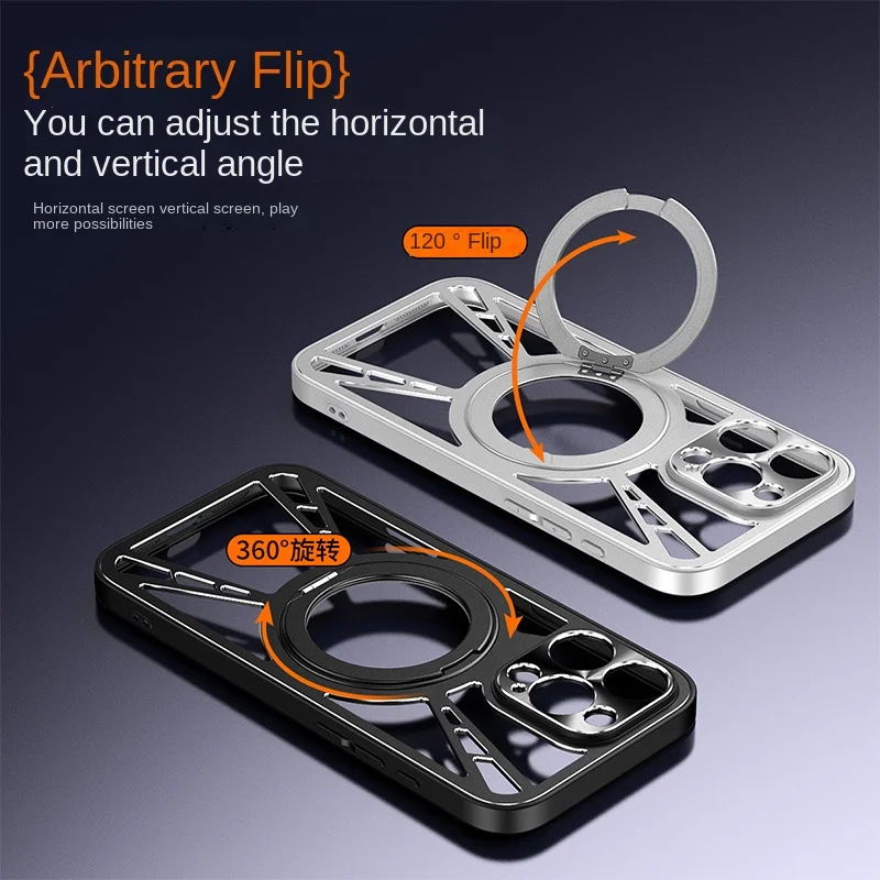 Para VIVO X200 Pro funda de aleación dura anillo soporte magnético MagSafe funda protectora trasera para VIVO X200 Pro Mini carcasa de teléfono - imagen 3