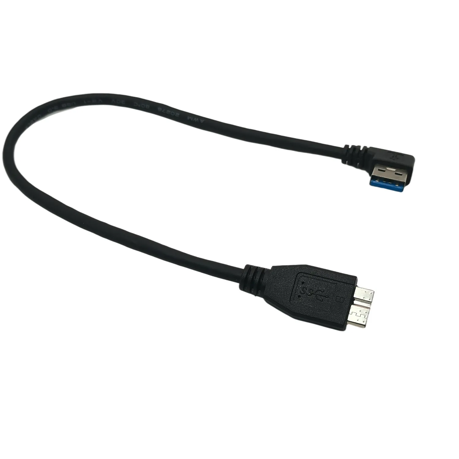 Cable USB 3,0 en ángulo de 90 grados, Cable USB tipo A macho a Micro B, Cable de datos para disco duro externo de 0,3 M - imagen 3