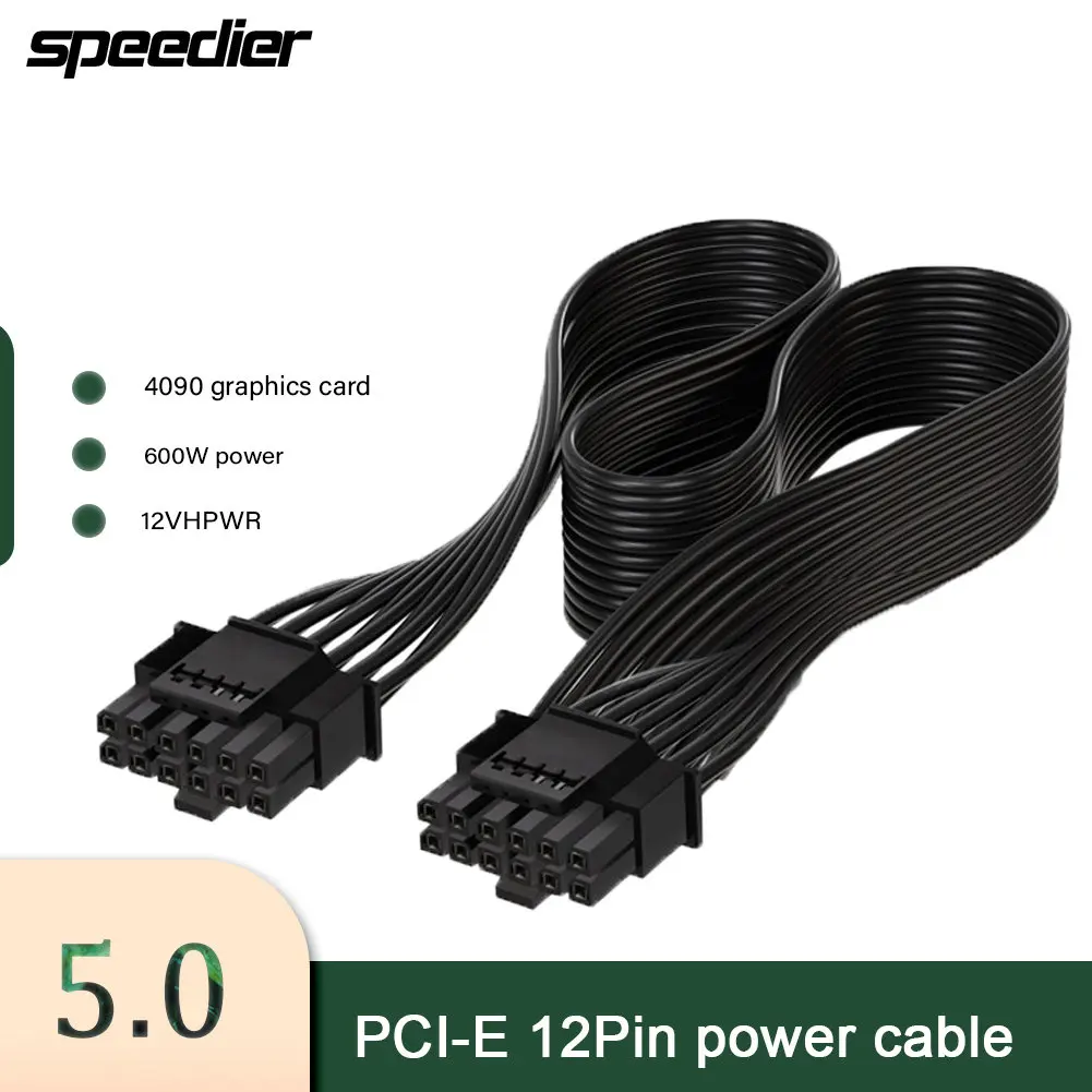 PCIE5.0 Cable de módulo pequeño 16P 12VHPWR Línea de silicona 600W adaptada a RTX3090TI 40Series Cable de cargador de tarjeta gráfica 12 + 4