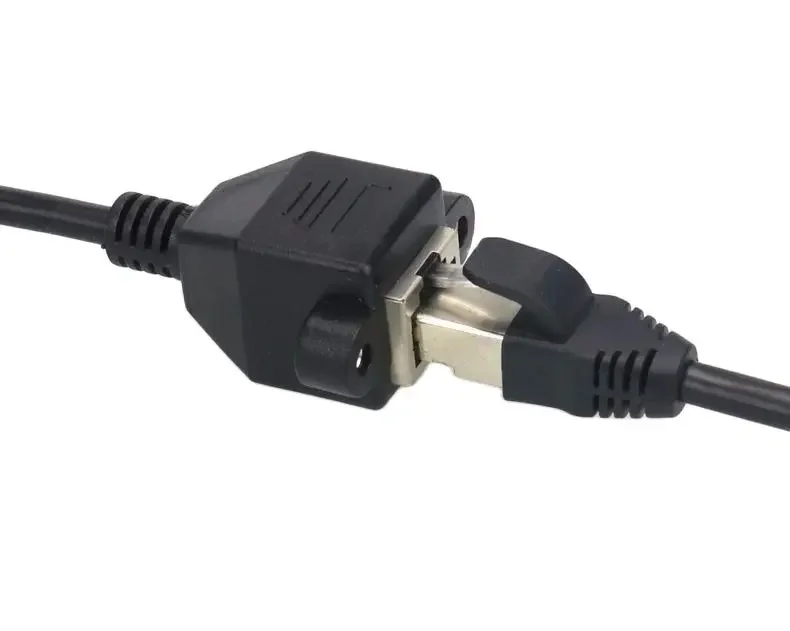 RJ45 8P8C FTP STP UTP Cat 5e Cable de extensión de red Lan Ethernet macho a hembra 30cm 60cm 1m 1FT 2FT 5FT con orificios de montaje en Panel - imagen 3