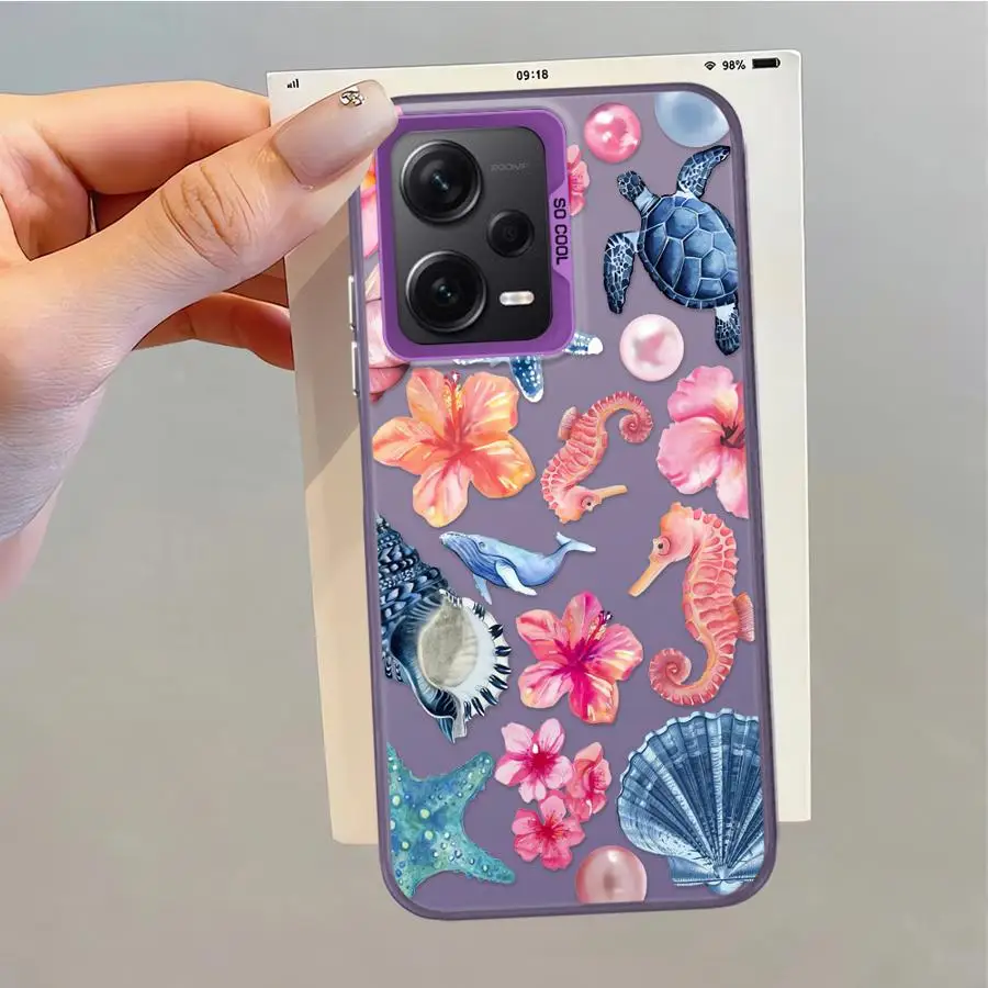 Funda para Xiaomi Redmi 9T A1 A2 Plus 9C A5 K60 12C 13C 14C 10C funda trasera para teléfono con estampado de dibujos animados patrón de estrella de mar - imagen 3