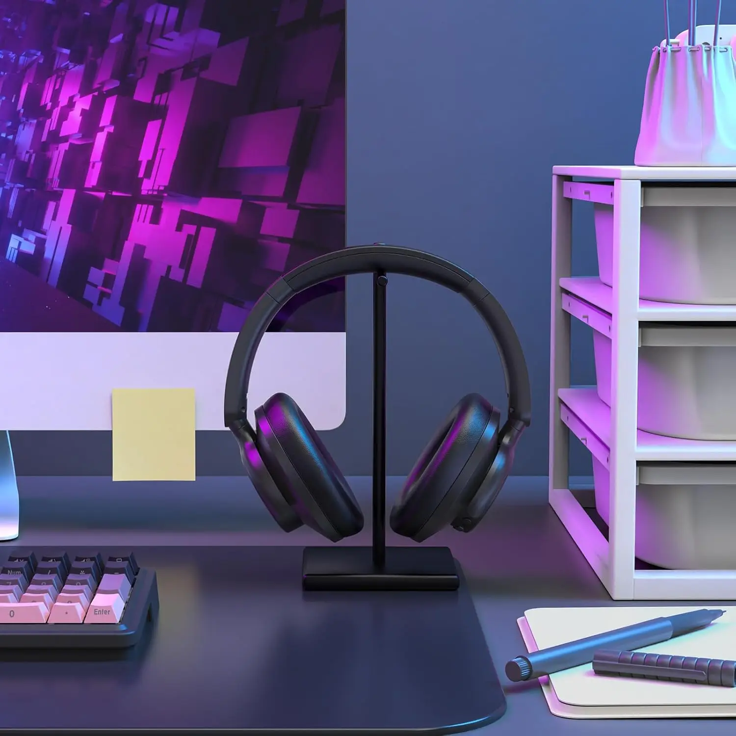 Redragon H610 Auriculares inalámbricos para juegos BT 5.3 con cancelación de ruido ANC, batería de 50 horas, ligeros, auriculares supraaurales - imagen 5