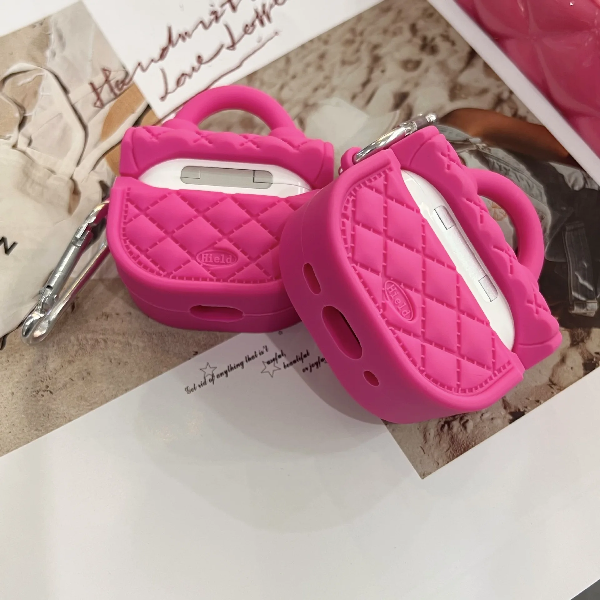 Funda de bolso rosa para AirPods 4 Airpod 1 2 3 Pro Pro2 auriculares Bluetooth caja de carga funda protectora para auriculares ﻿ - imagen 4