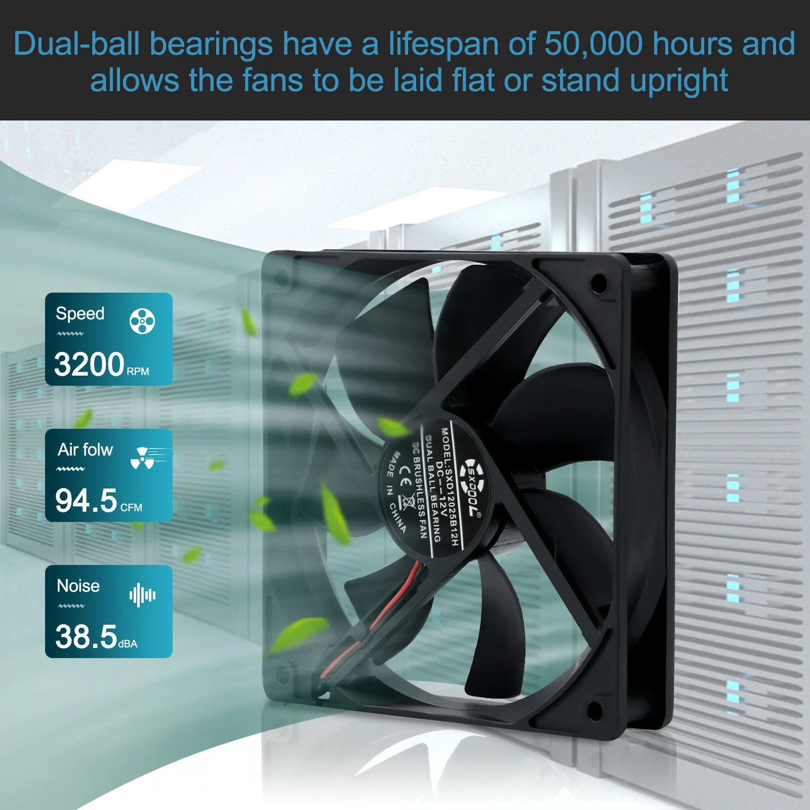 Ventilador de ordenador con controlador velocidad, cable alimentación enchufe CA 120 V, 110V a CC 3V-12V, 2A, refrigeración escape, enrutador, cultivo plantas tienda - imagen 3