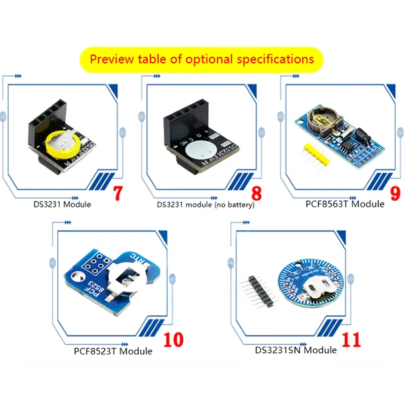 Módulo de reloj serie Raspberry Pi módulo RTC extranjero de alta precisión módulo DS3231, etc. DS3231 DS1307 PCF8563T PCF8523T DS3231SN - imagen 2