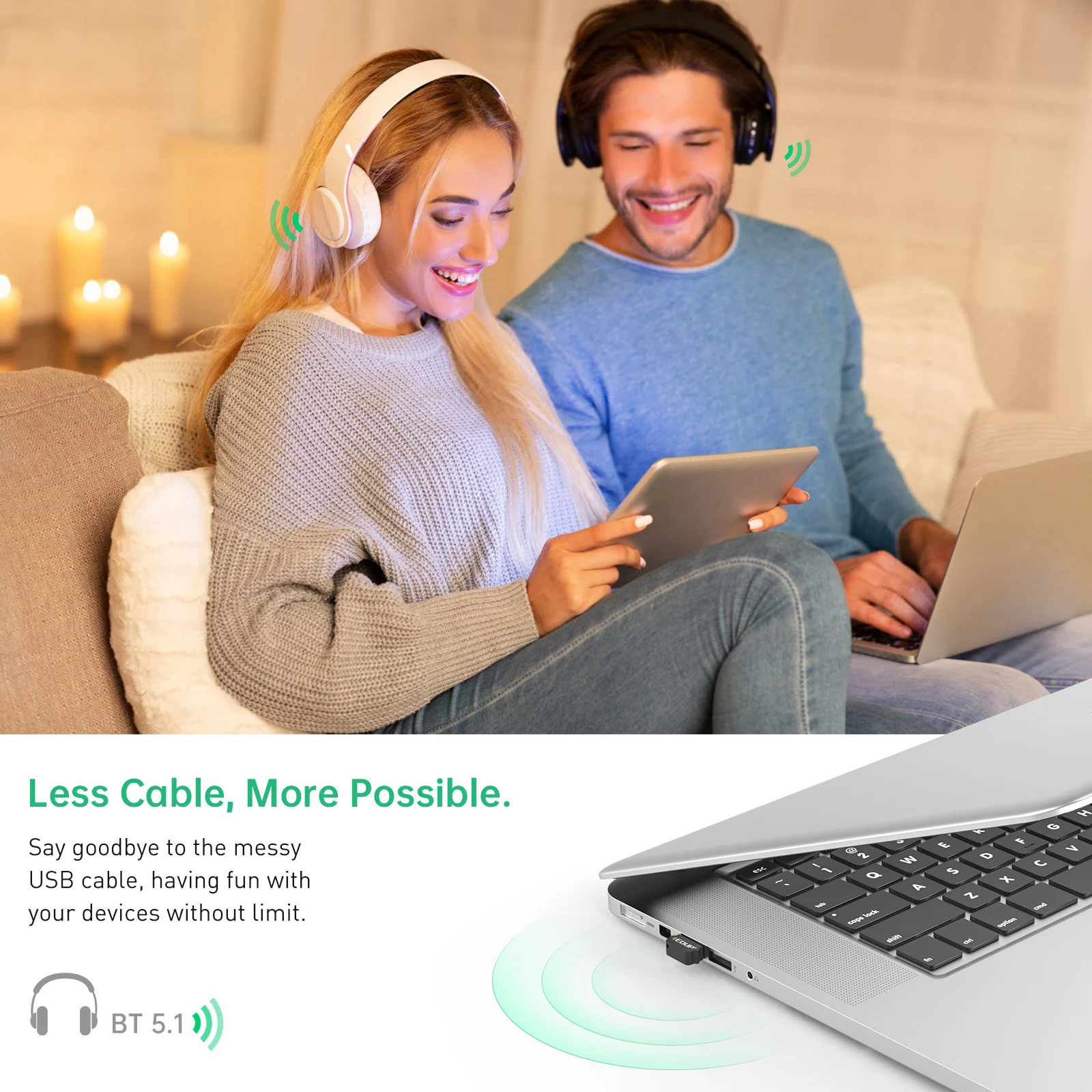 EDUP B3519S Bluetooth 5,1 de alta velocidad, gran compatibilidad, velocidad de transmisión estable, larga distancia de recepción para Windows 10/11 - imagen 5