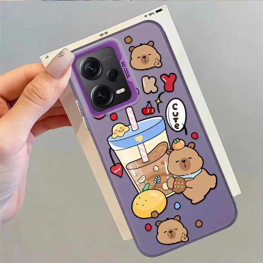 Funda trasera de teléfono para Xiaomi Redmi 13C 9C A5 12C 10C A1 A2 Plus 9T K60 14C capibara dibujos animados lindo - imagen 3