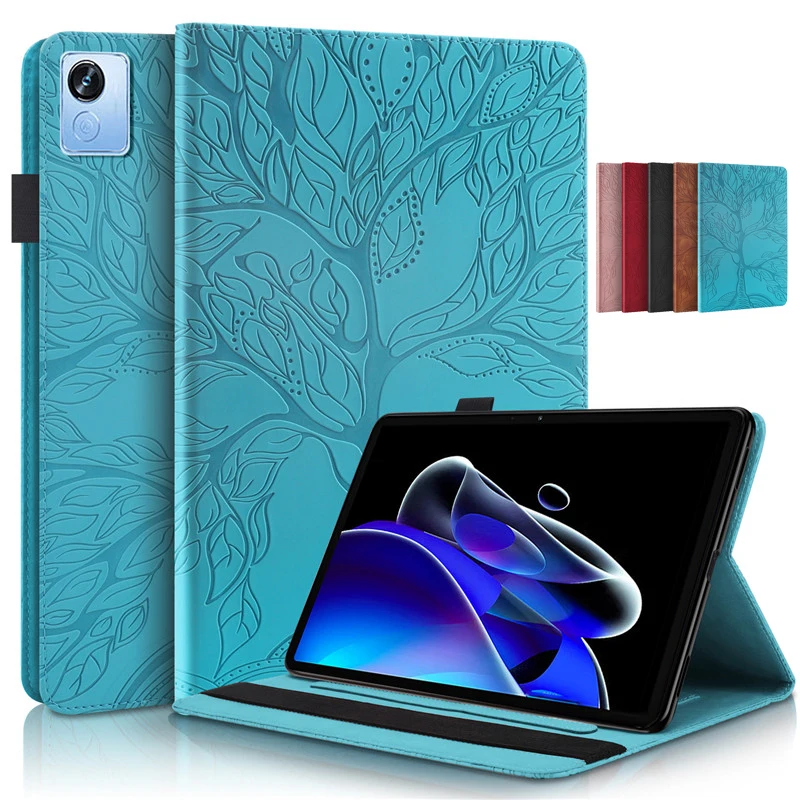 Funda Realme Pad X con relieve de árbol 3D, Funda trasera de silicona suave de cuero PU 2022 de 10,95 pulgadas para tableta, Funda Realme Pad X