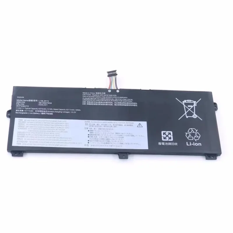 L18M3P72 11,52 V 50Wh batería del ordenador portátil compatible con Lenovo ThinkPad X390 Yoga X13 Yoga 1st Gen Series L18L3P72 L19M3P71 02DL022 - imagen 2