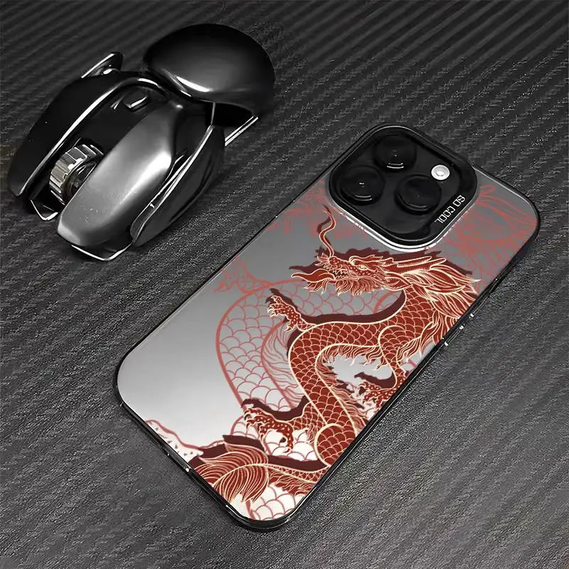 Funda de estilo Oriental para IPhone, cubierta a prueba de golpes, tótem de Dragón Rojo, Feliz Año Nuevo Chino, 15, 14, 13, 12, 11 Pro Max Plus, XR, X, XS, 2024 - imagen 3