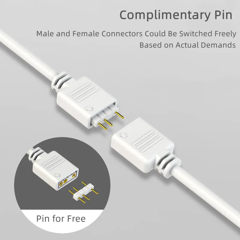 COOLMOON blanco 30CM 5V 3Pin ARGB Cable de extensión adaptador 1 a 1 2 3 4 divisor para ventilador placa base AURA RGB LED sincronización para MSI ASUS - imagen 5