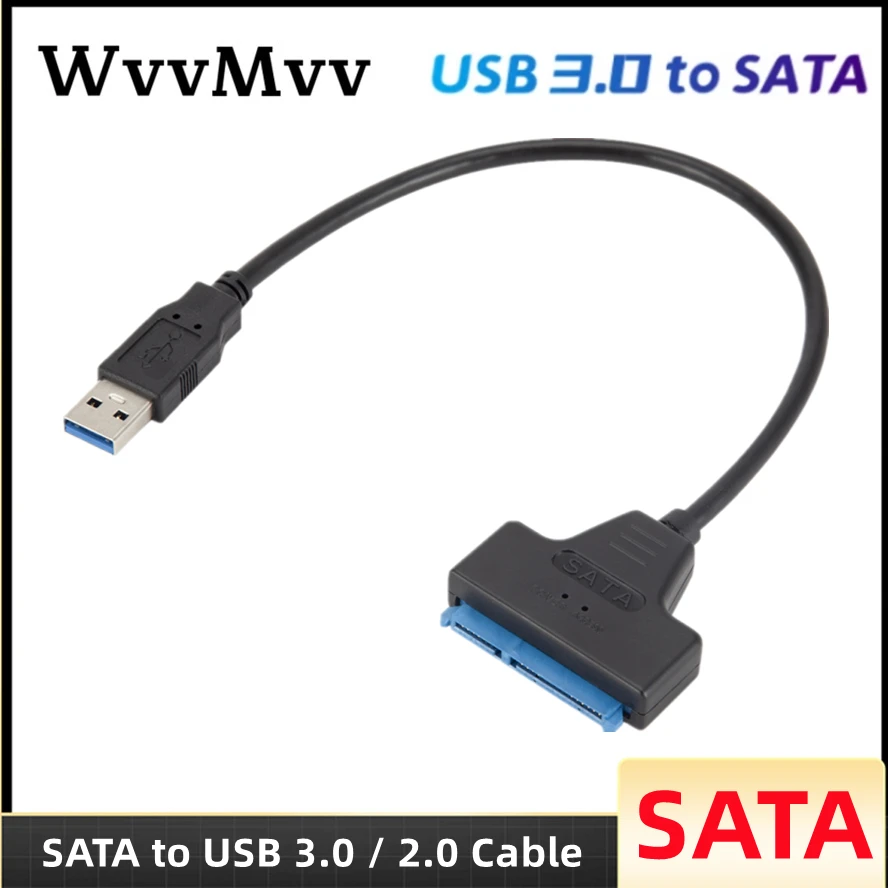 Cable SATA a USB 3,0/2,0 para disco duro externo HDD SSD de 2,5 pulgadas, adaptador SATA 3 de 22 pines, Cable USB 3,0 a Sata III de hasta 6 Gbp