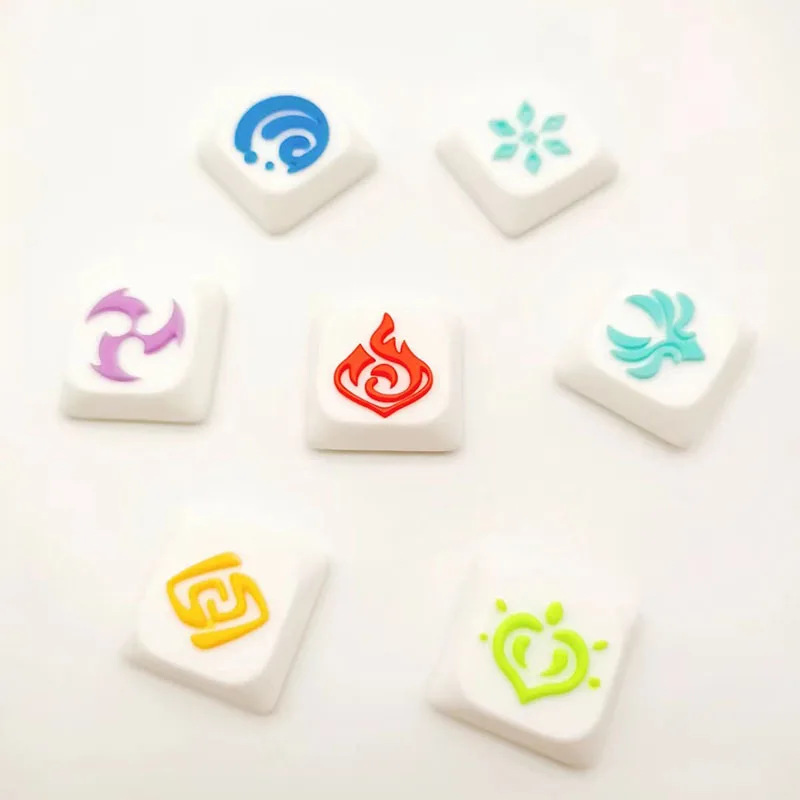 Genshin tapa de tecla de elemento de impacto para teclado mecánico, tapa de tecla de perfil bajo de cereza cruzada, tapa de tecla artesanal de resina personalizada - imagen 4