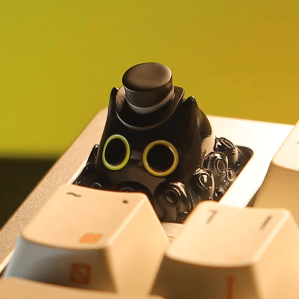 Nuevas teclas artesanales de gato pulpo, sombrero Klein, resina personalizada Original, luz transparente, Anime SA Hight, regalo de Navidad - imagen 2