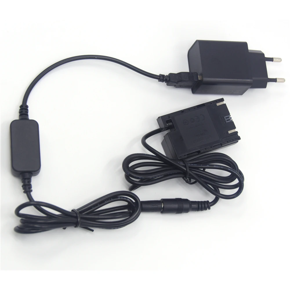LP-E6 batería simulada DR-E6 acoplador CC cargador USB Cable conector CC para cámara Canon EOS 60D 70D 5D2 6D 7D 5D Mark II III 5D3