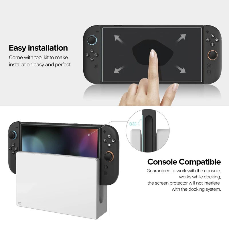 Protector de pantalla 9H para Nintendo Switch 2, película protectora transparente HD antiarañazos de vidrio templado para accesorios de Nintendo Switch 2 - imagen 3