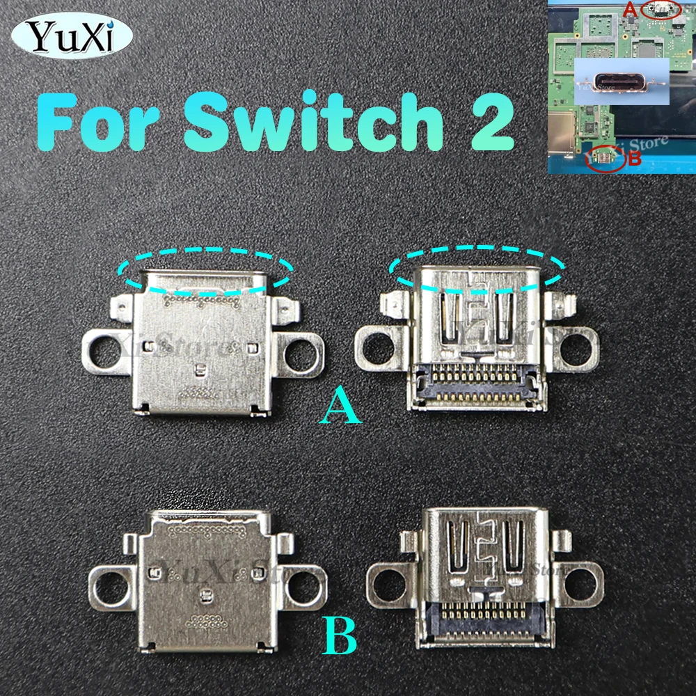 Conector de alimentación de puerto de carga USB tipo C para Switch 2 NS 2, cargador de consola de juegos, enchufe, pieza de reparación, 2 uds. - imagen 2