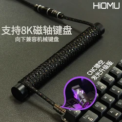 Hiomu-Cable en espiral para teclado mecánico, conector de aviador de Metal desmontable, conector de aviación de carga, accesorios para teclados