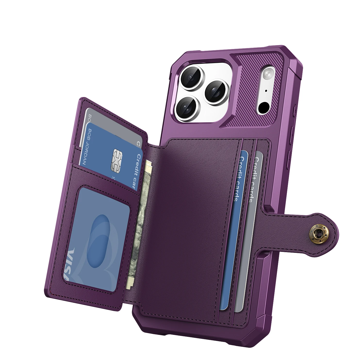 Funda de cuero tipo billetera Solt con tarjetas magnéticas de negocios para iPhone 17 Pro Max 16 Plus Air 15 14 13 12 11, funda ajustada a prueba de golpes - imagen 3