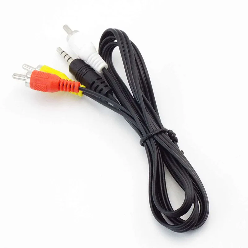 Cable AV de Audio y vídeo macho Jack de 3,5mm a 3 RCA, Cable estéreo auxiliar, Cable convertidor estándar 3RCA para altavoz, TV Box, reproductor de CD y DVD Q - imagen 5