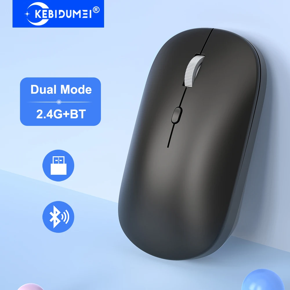 Ratón inalámbrico Bluetooth 2,4G, ratón para juegos de modo Dual, ratón recargable, ergonómico, silencioso, para ordenador portátil, tableta, Macbook