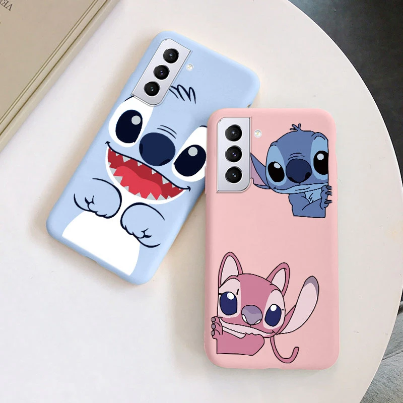 Para Samsung Galaxy S21 5G S 21 Plus S21 FE Cámara protectora Funda suave de silicona dibujos animados Lilo Stitch Funda de teléfono Funda parejas Capa - imagen 2