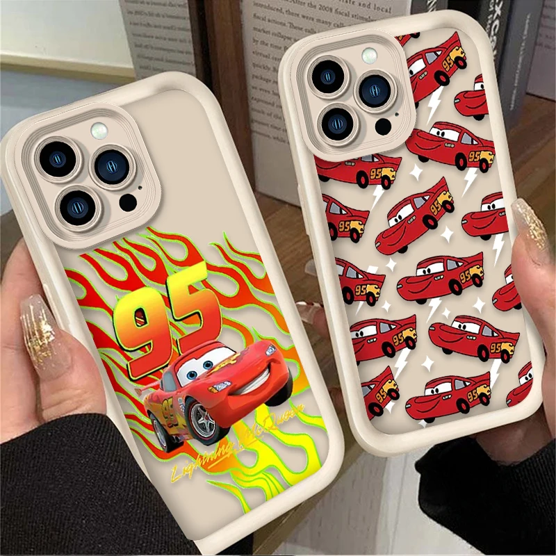 Funda de teléfono de silicona Cars Lightning McQueen para iPhone 17 Air 16 16E 15 14 13 12 11 Pro Max X XS X S Max XR SE 2020 SE4 7 8 - imagen 2