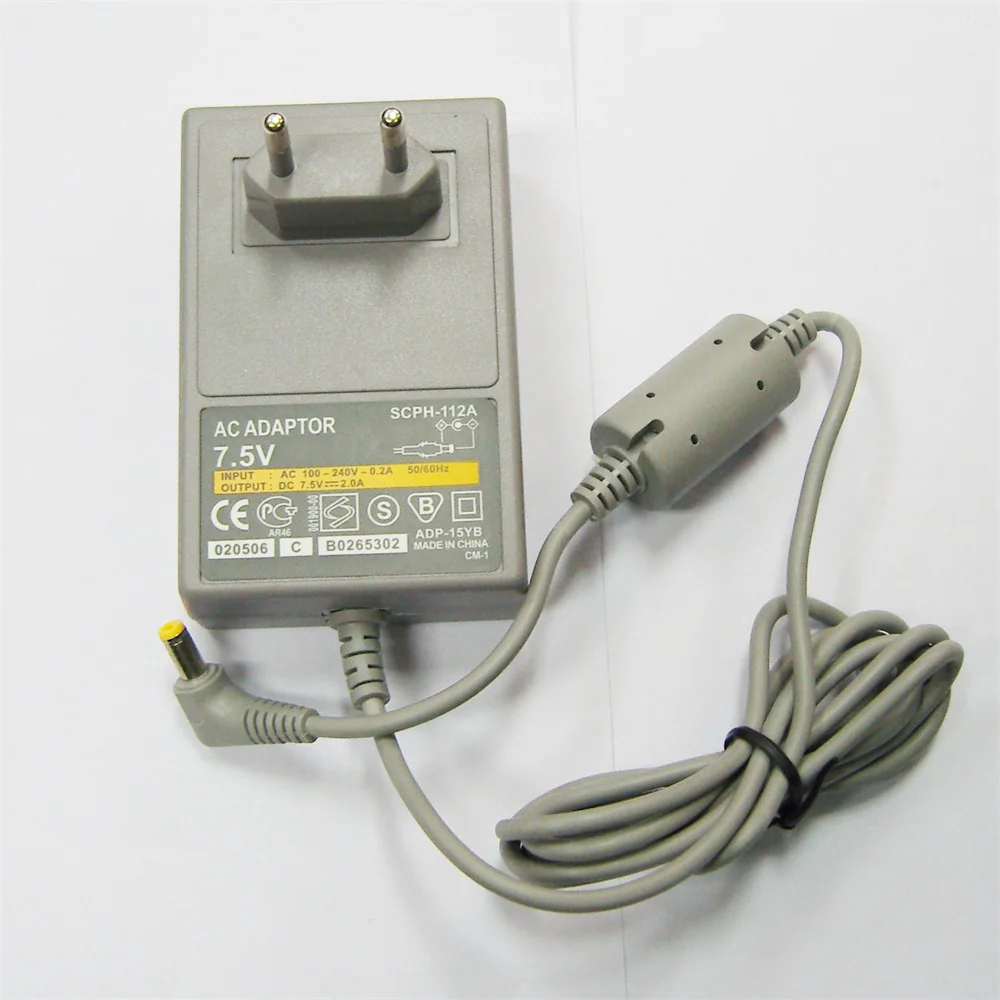 Cargador/adaptador de CA con enchufe europeo para consola de juegos PS1, fuente de alimentación AC110-220V 50/60Hz