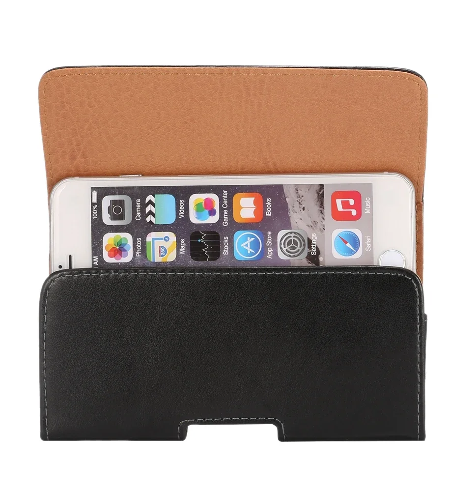 Funda Universal de cuero PU para teléfono, 5,5 pulgadas, informal, con Clip para cinturón, riñonera, para Iphone 15, 14 y Xiaomi, 6,3 - imagen 4