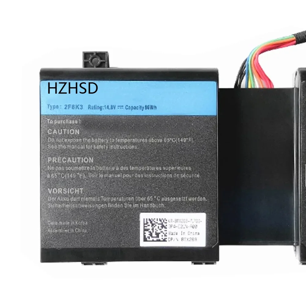 2F8K3 14,8 V 86WH batería Original del ordenador portátil para DELL 17 18 M17X R5 M18X R1 2F8K3 0KJ2PX KJ2PX G33TT KJ2PX G33TT - imagen 2
