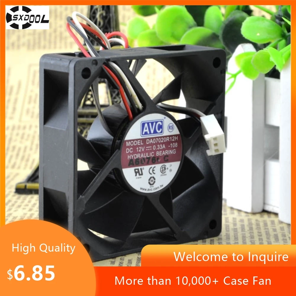Ventilador de 70 mm y 7 cm para PC, servidores y estaciones de trabajo de refrigeración silenciosa hidráulica AVC DA07020R12H 12V 0.33A 7020 - imagen 3