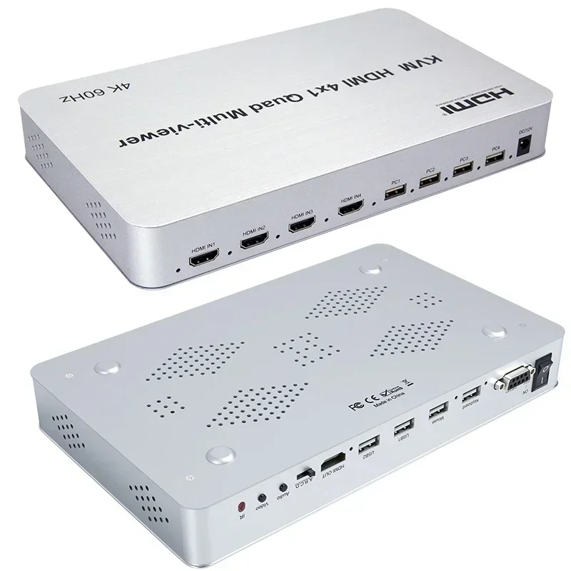 4K 60Hz KVM HDMI multivisor interruptor continuo 4x1 Quad multivisor 4 canales multiplexor de vídeo para cámara PS4 portátil PC con PIP - imagen 3