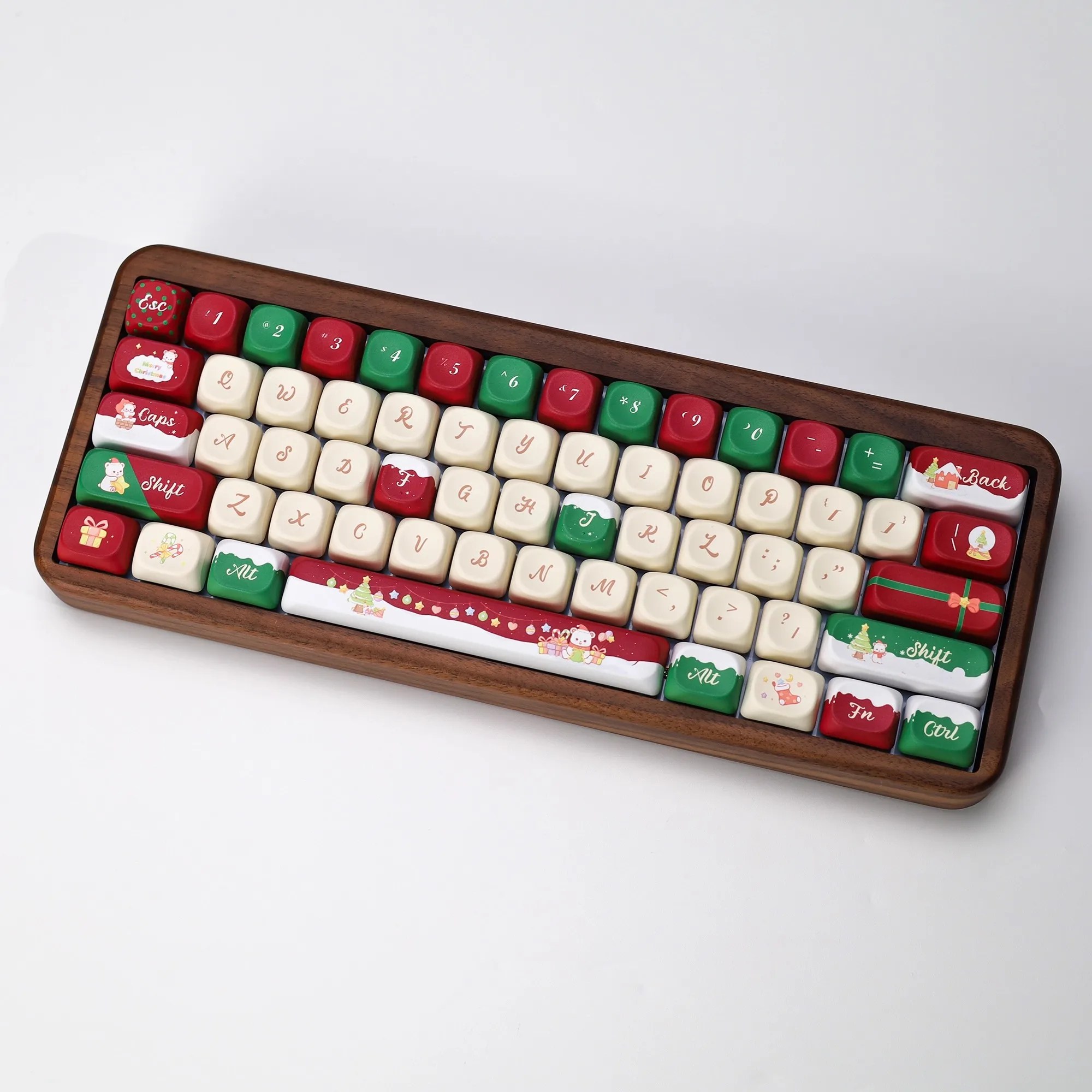KOA-teclas con tema de Feliz Navidad, 133 teclas, perfil de cereza, ISO PBT, tinte Sub para interruptor MX, teclado mecánico con diseño DIY - imagen 4
